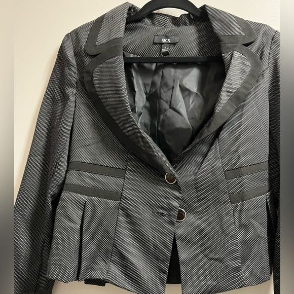 BCX Black and Gray Blazer Button Front Jacket NWT Size Medium - Picture 4 of 8